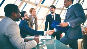 business people shaking hands